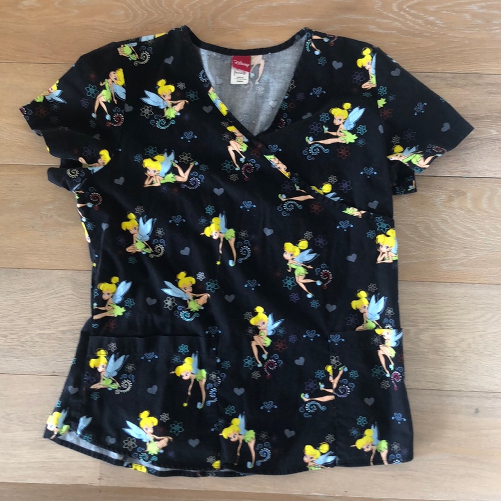 Walt Disney Tinker Bell black scrubs